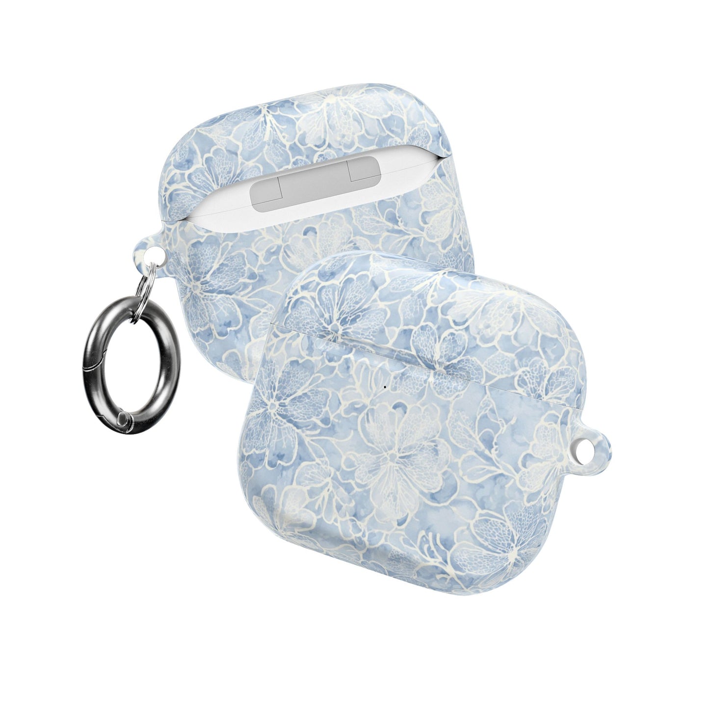 Blue Floral AirPod Case — Watercolor Hydrangea Protective Cover