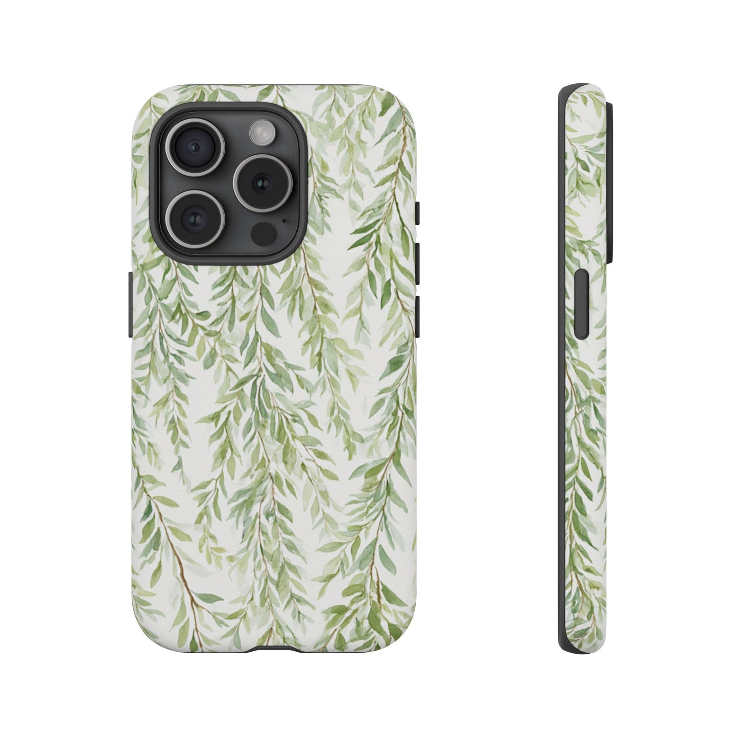 Willow Branch Phone Case — Green Botanical Tough Case