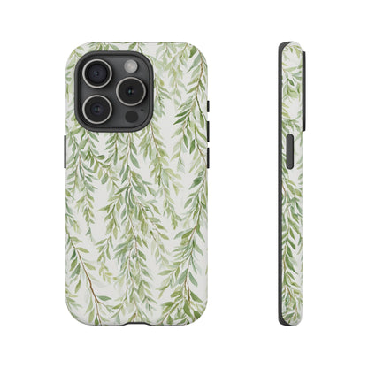 Willow Branch Phone Case — Green Botanical Tough Case