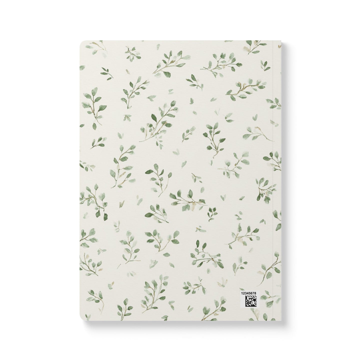 Botanical Softcover Journal — Green Leaf Pattern Lined Notebook