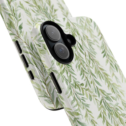 Willow Branch Phone Case — Green Botanical Tough Case