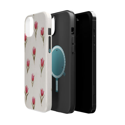 Floral Tulip Pattern Magnetic Impact-Resistant Phone Case