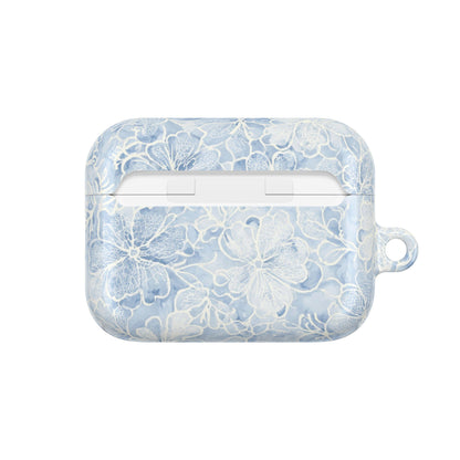 Blue Floral AirPod Case — Watercolor Hydrangea Protective Cover