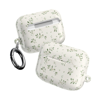 Floral Vine AirPod Case — Minimal Green Leaf Protective Cover