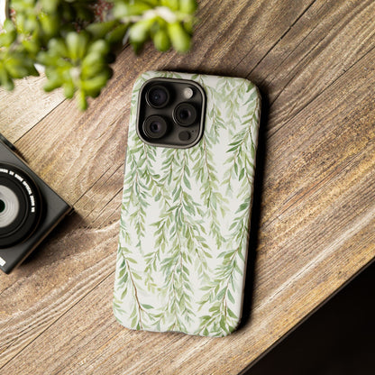 Willow Branch Phone Case — Green Botanical Tough Case
