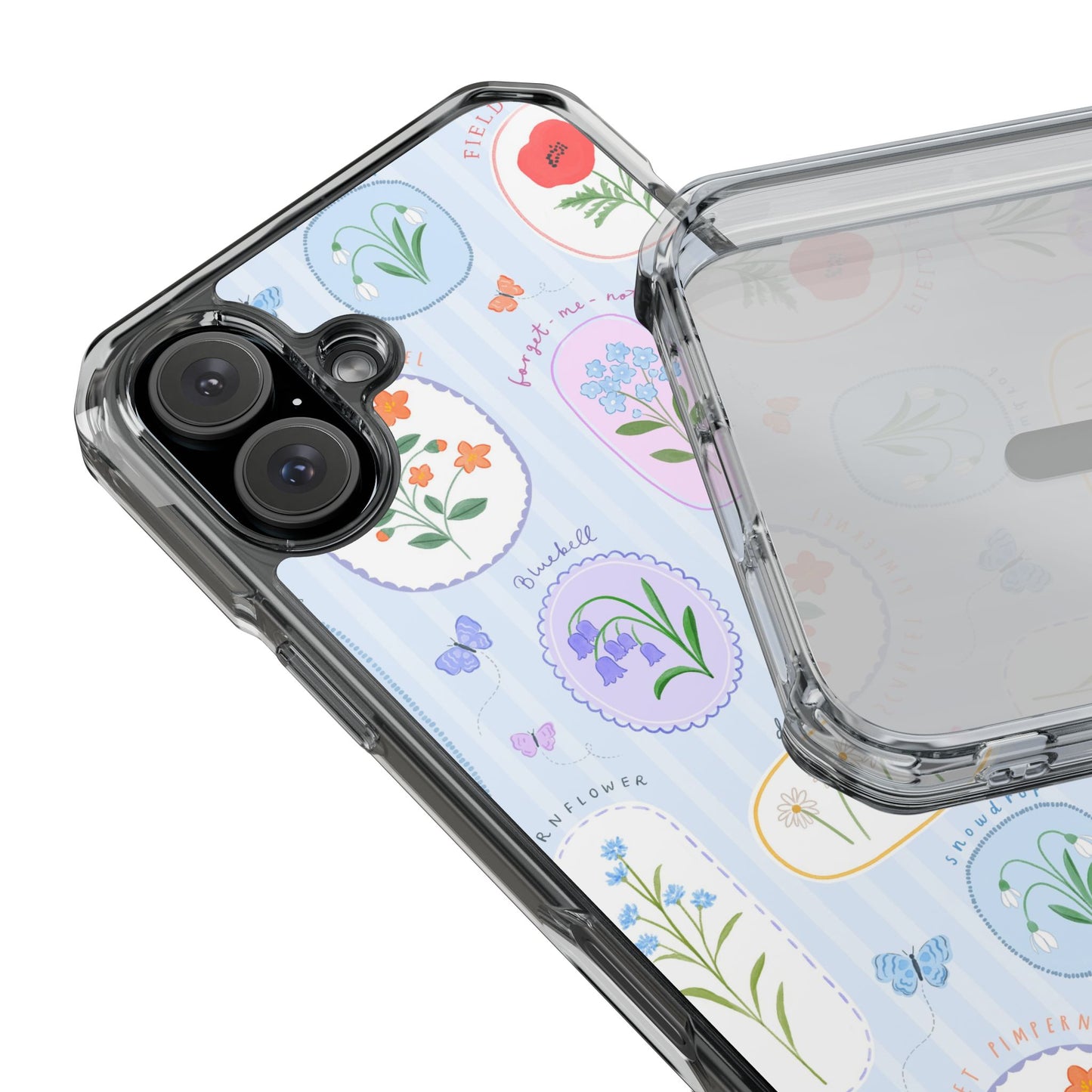 Floral Botanical Clear Magnetic Phone Case — Impact-Resistant iPhone Cover