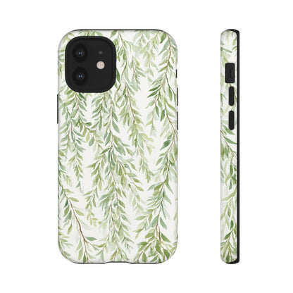 Willow Branch Phone Case — Green Botanical Tough Case