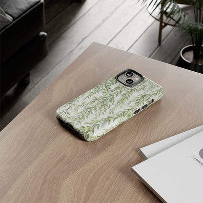 Willow Branch Phone Case — Green Botanical Tough Case