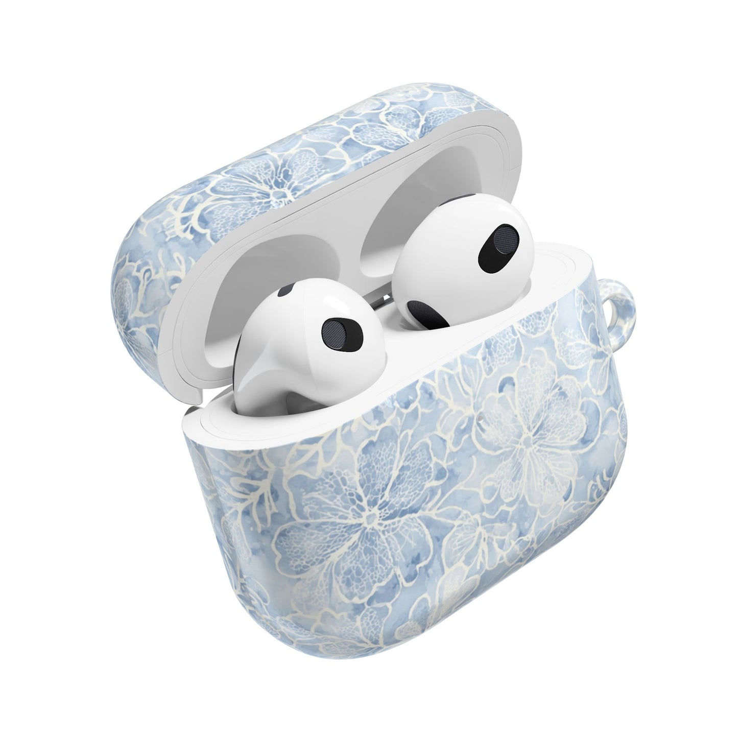 Blue Floral AirPod Case — Watercolor Hydrangea Protective Cover
