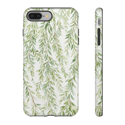Willow Branch Phone Case — Green Botanical Tough Case