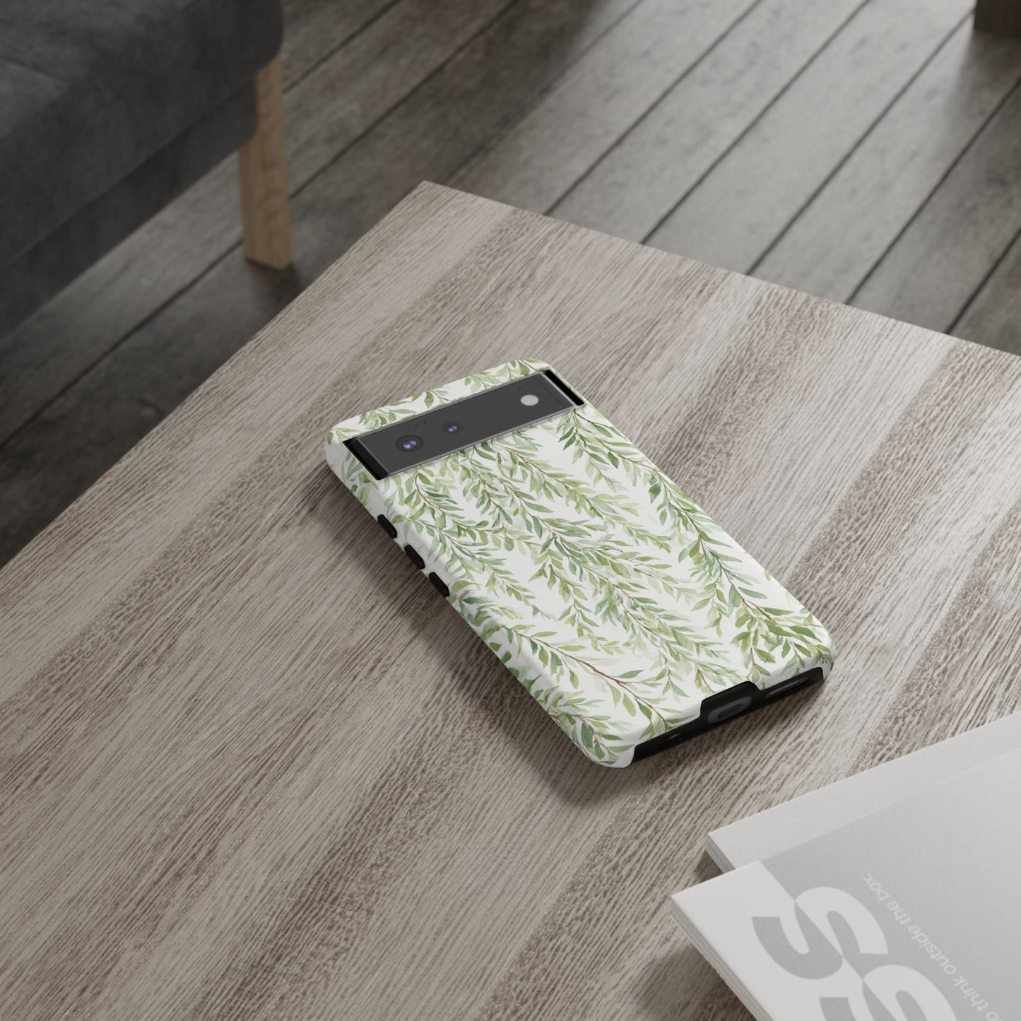 Willow Branch Phone Case — Green Botanical Tough Case