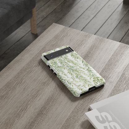 Willow Branch Phone Case — Green Botanical Tough Case