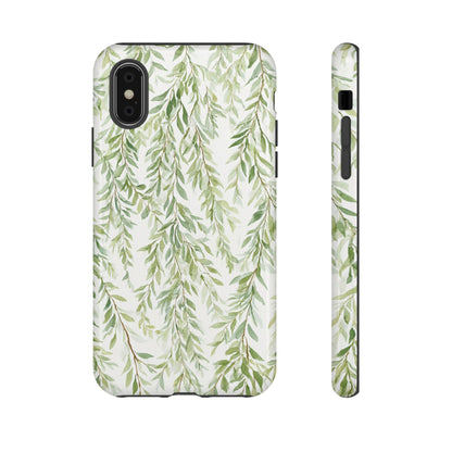 Willow Branch Phone Case — Green Botanical Tough Case