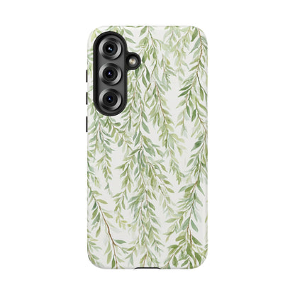 Willow Branch Phone Case — Green Botanical Tough Case