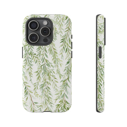 Willow Branch Phone Case — Green Botanical Tough Case