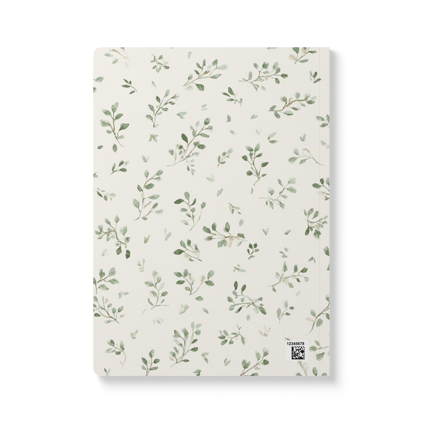 Botanical Softcover Journal — Green Leaf Pattern Lined Notebook