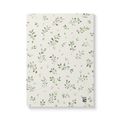 Botanical Softcover Journal — Green Leaf Pattern Lined Notebook