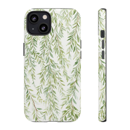 Willow Branch Phone Case — Green Botanical Tough Case