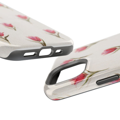 Floral Tulip Pattern Magnetic Impact-Resistant Phone Case