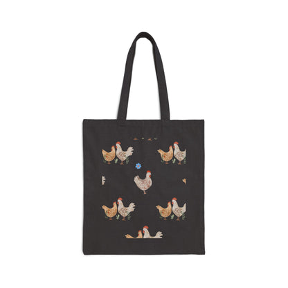 Chicken Pattern Cotton Tote Bag – Farmhouse Hen Market Bag