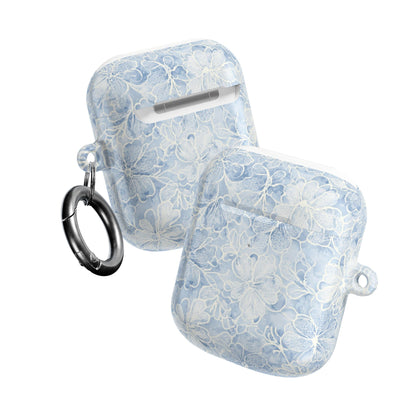 Blue Floral AirPod Case — Watercolor Hydrangea Protective Cover