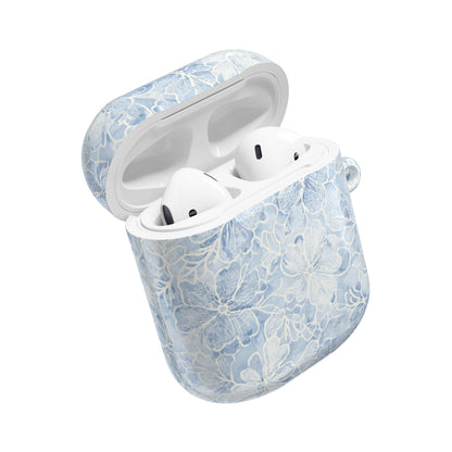 Blue Floral AirPod Case — Watercolor Hydrangea Protective Cover