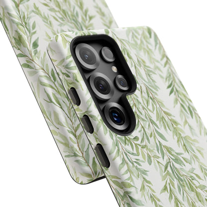 Willow Branch Phone Case — Green Botanical Tough Case