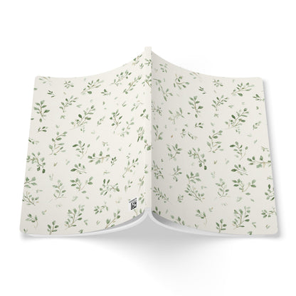 Botanical Softcover Journal — Green Leaf Pattern Lined Notebook