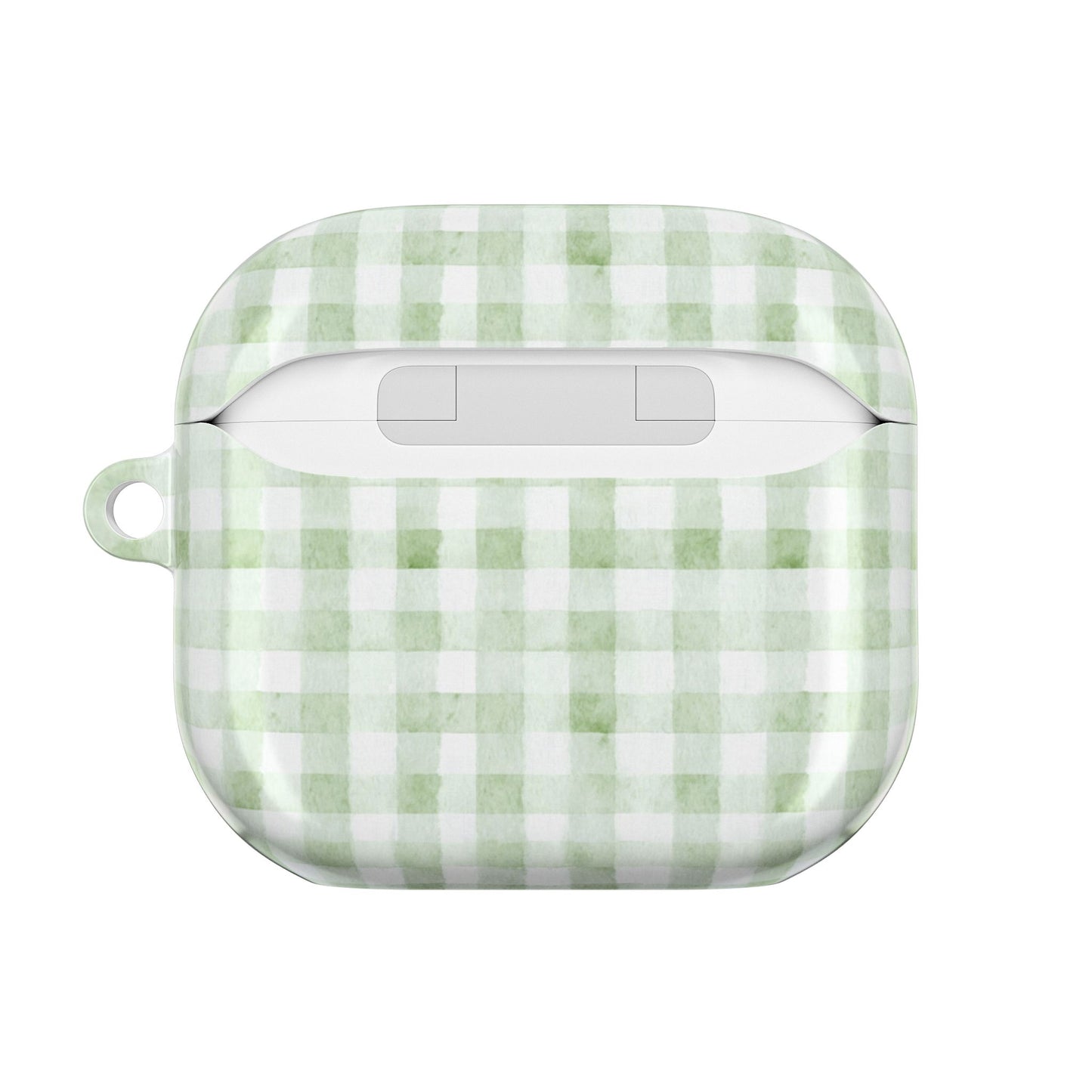 Green Gingham AirPod Case — Pastel Plaid Protective Cover
