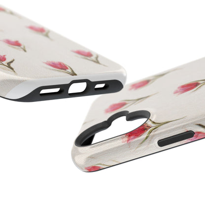 Floral Tulip Pattern Magnetic Impact-Resistant Phone Case