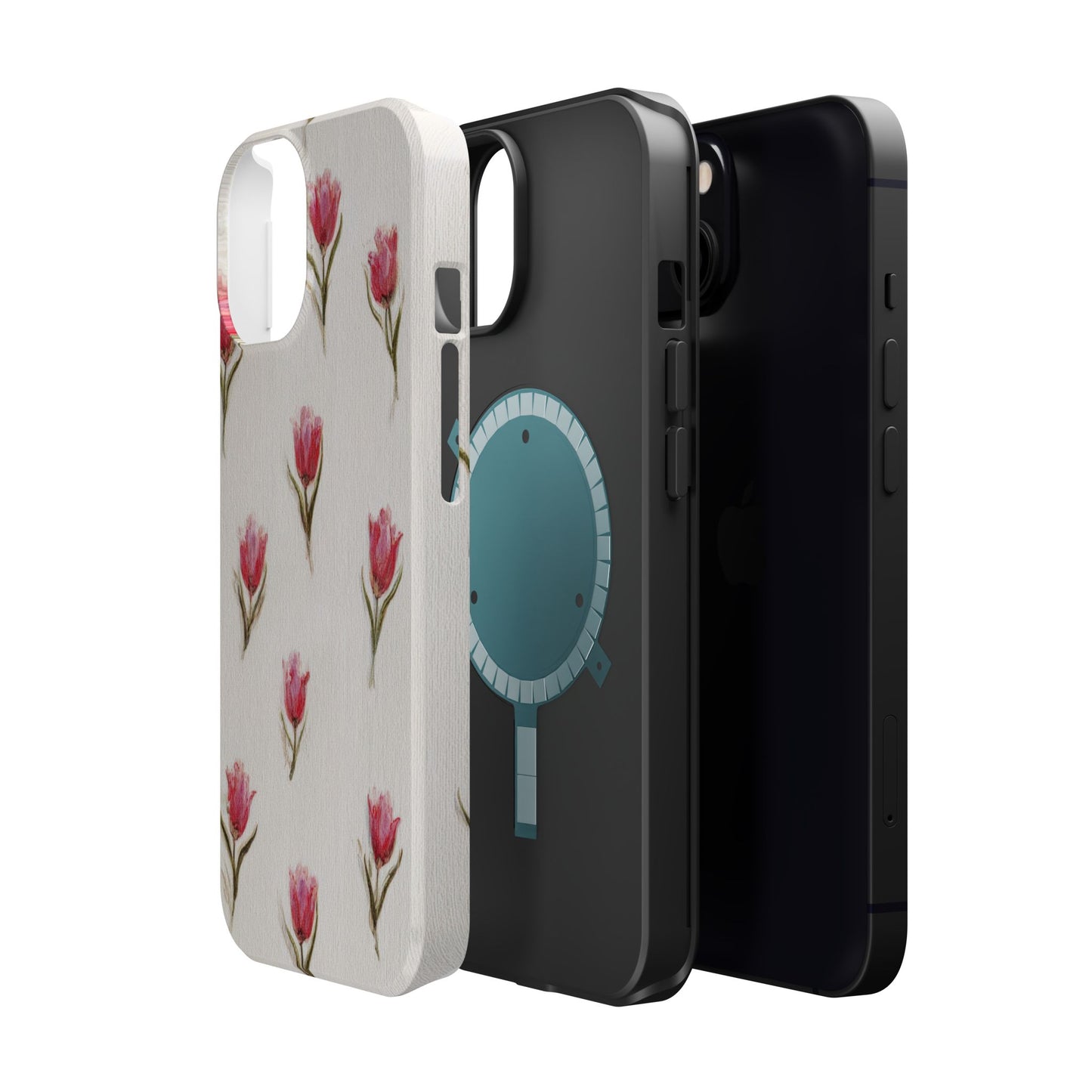 Floral Tulip Pattern Magnetic Impact-Resistant Phone Case