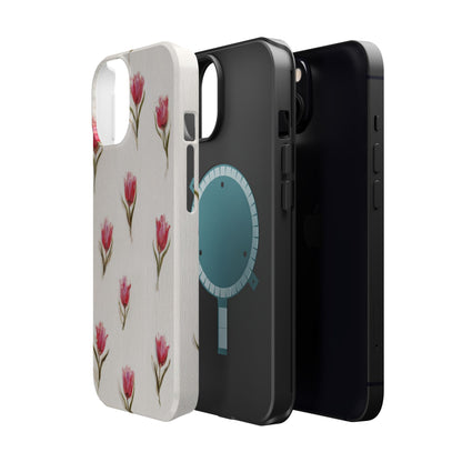 Floral Tulip Pattern Magnetic Impact-Resistant Phone Case