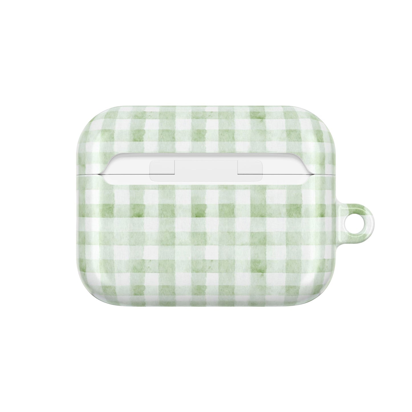 Green Gingham AirPod Case — Pastel Plaid Protective Cover