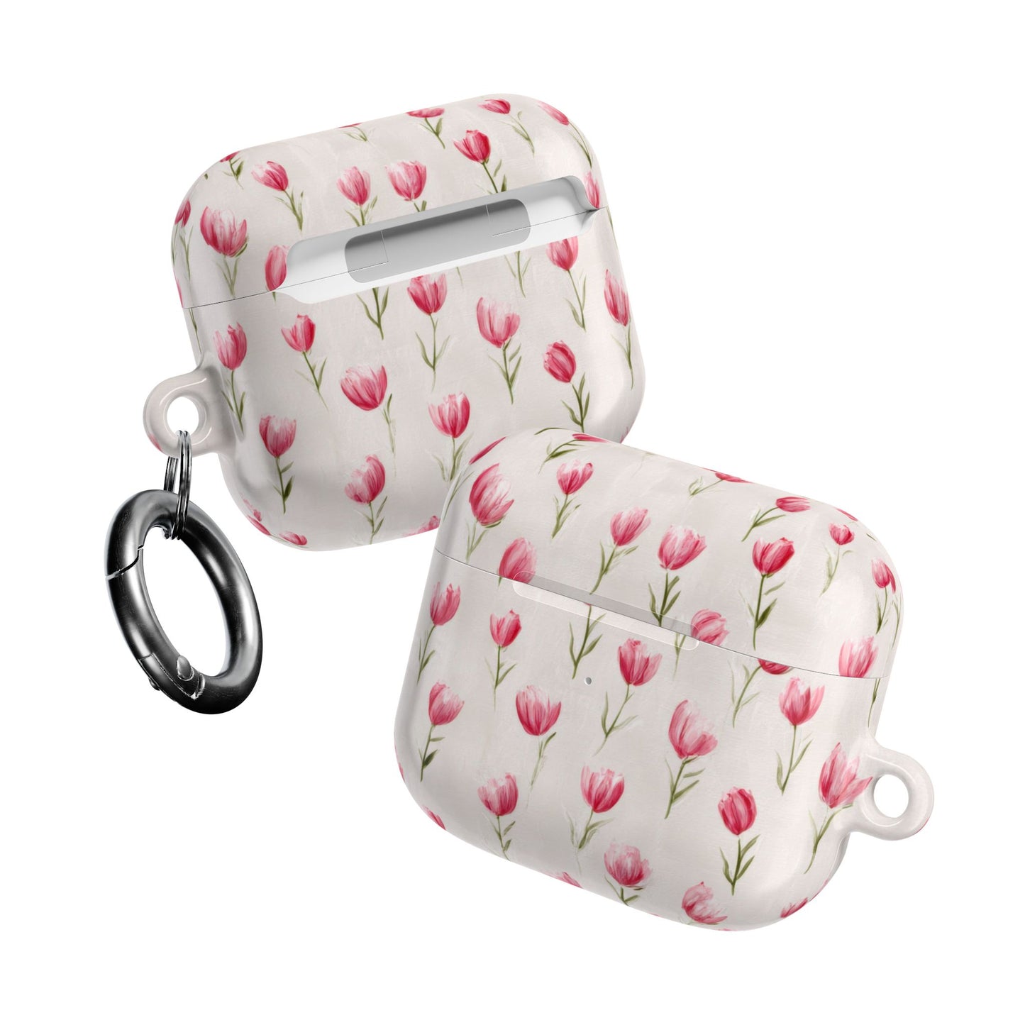 AirPod Case — Pink Watercolor Tulip Floral Protective Cover
