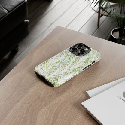 Willow Branch Phone Case — Green Botanical Tough Case
