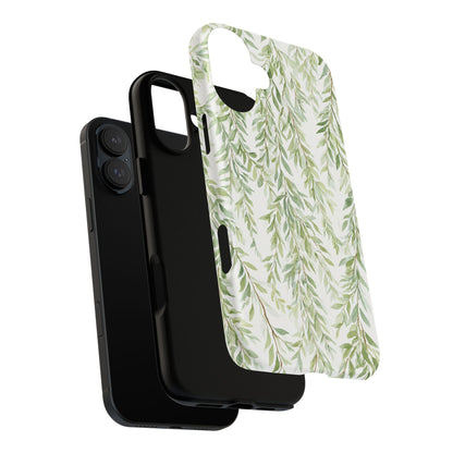 Willow Branch Phone Case — Green Botanical Tough Case