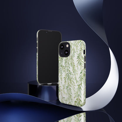 Willow Branch Phone Case — Green Botanical Tough Case