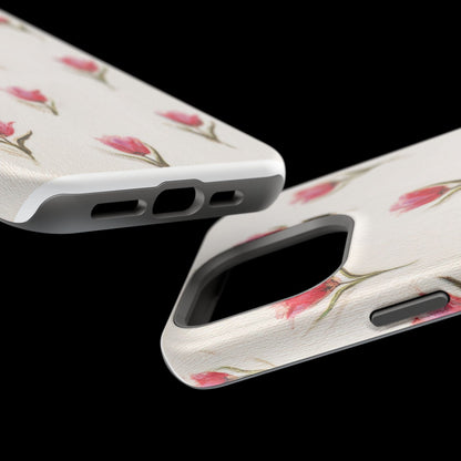 Floral Tulip Pattern Magnetic Impact-Resistant Phone Case