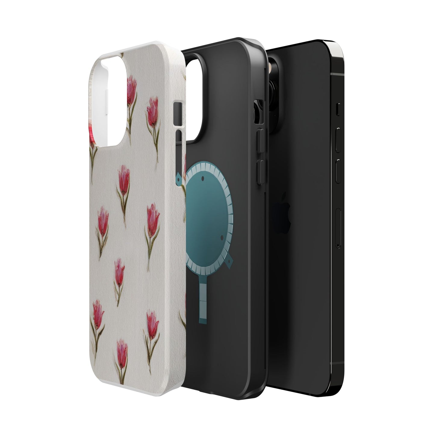 Floral Tulip Pattern Magnetic Impact-Resistant Phone Case