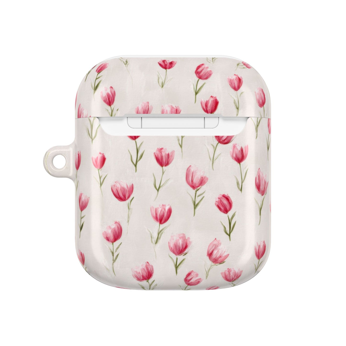 AirPod Case — Pink Watercolor Tulip Floral Protective Cover