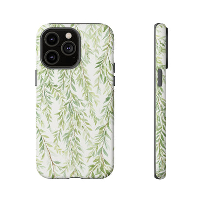 Willow Branch Phone Case — Green Botanical Tough Case