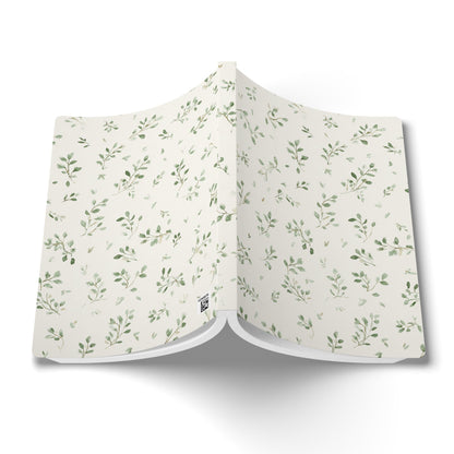 Botanical Softcover Journal — Green Leaf Pattern Lined Notebook