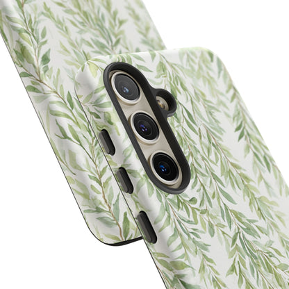 Willow Branch Phone Case — Green Botanical Tough Case