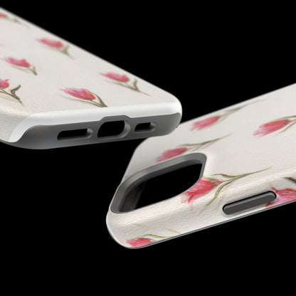 Floral Tulip Pattern Magnetic Impact-Resistant Phone Case