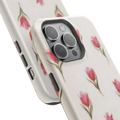 Floral Tulip Pattern Magnetic Impact-Resistant Phone Case
