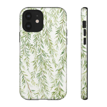 Willow Branch Phone Case — Green Botanical Tough Case