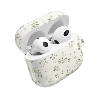 Floral Vine AirPod Case — Minimal Green Leaf Protective Cover