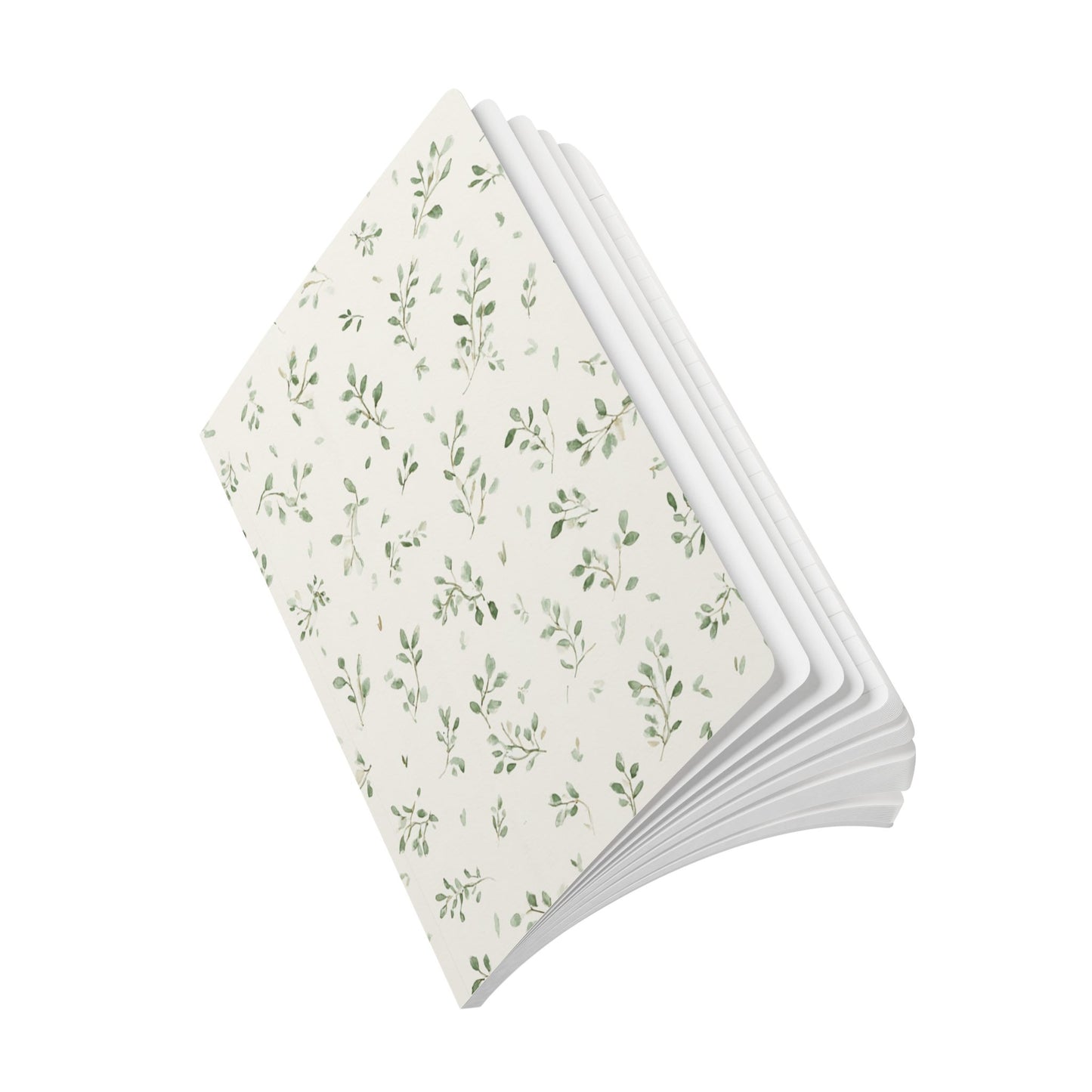 Botanical Softcover Journal — Green Leaf Pattern Lined Notebook