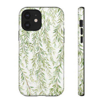 Willow Branch Phone Case — Green Botanical Tough Case