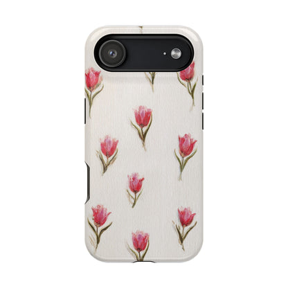 Floral Tulip Pattern Magnetic Impact-Resistant Phone Case